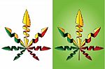Marijuana Design Shape Leaf Symbol Illustration Stock Photo