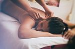 Massage With Oil Stock Photo