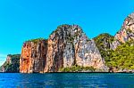Maya Bay Phi Phi Islands Andaman Sea Krabi, South Of Thailand Stock Photo