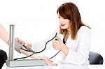 Measuring Patient's Blood Pressure Stock Photo