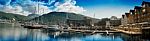 Mega Wide Panorama Of  Tromso City Background Stock Photo