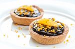 Mini Chocolate Tart Stock Photo