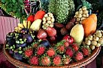 Mixed Fruits In Thailand Stock Photo