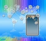 Mobile Phone Wih Communication Stock Photo