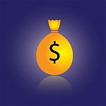 Moneybag Filled With Dollars Stock Photo