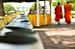 Monks Alms Bowls Stock Photo