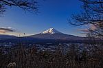 Mount Fuji In Winter On February 2016 Stock Photo