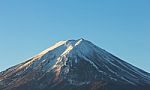 Mt Fuji Closeup On Blue Sky Stock Photo