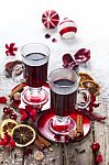 Mulled Wine With Spices Stock Photo