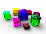 Multicolored Cube Stock Photo