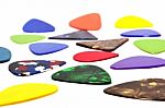 Multicolored Guitar Pick Stock Photo