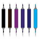 Multicolored Marker Pen Isolated On White Background Stock Photo