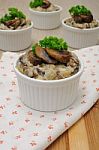 Mushrooms In A Creamy Sauce Stock Photo
