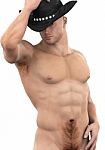 Naked Cowboy Model Stock Photo