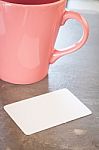 Name Card With Coffee Cup Stock Photo