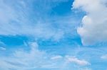 Nice Blue Sky In White Cloudy Day Stock Photo