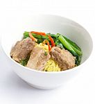 Noodles Pork Stock Photo