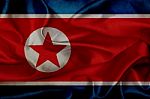 North Korea Grunge Waving Flag Stock Photo