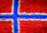 Norway Flag Painted On Wall Stock Photo