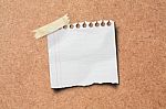 Note Pad Stuck On Wooden Wall Stock Photo