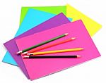 Notebook And Pencil Stock Photo