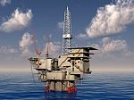 Oil Platform Stock Photo