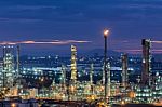 Oil Refinery Plant Of Petroleum Or Petrochemical Industry Produc Stock Photo
