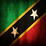 Old Flag Of Saint Kitts And Navis Stock Photo