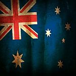 Old Grunge Flag Of Australia Stock Photo