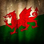 Old Grunge Flag Of Wales Stock Photo