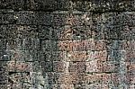 Old Orange Cracked Brick Wall Stock Photo