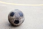 Old Soccer Ball Stock Photo