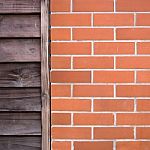 Old Wood And Brick Wall Stock Photo