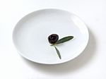 Olive In Plate Stock Photo
