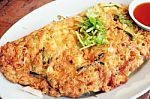 Omelet With Crab Meat Fried Stock Photo