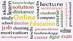 Online Education Concept Word Cloud Background Stock Photo