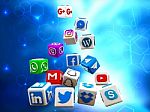 Onlineand Web App Icon Set Seamless Pattern Background Stock Photo