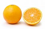Orange Fruit Isolated On White Background Stock Photo