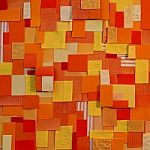Orange Pattern Colorful Background From Paper And Cloth Stock Photo