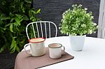 Outdoor Coffee Table Stock Photo