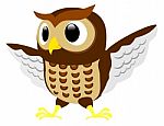 Owl Cartoon Character Stock Photo
