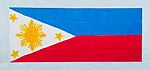 Painting Flag Of  Philippine On Wall Stock Photo
