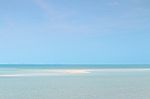 Panoramic Seascape And White Sand Stock Photo