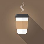 Paper Cup Of Coffee Flat Design Stock Photo