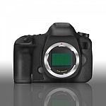 Paper Cut Of Black Slr Digital Camera Isolated Is Body Icon Stock Photo