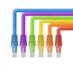Paper Cut Of Cable For Ethernet, Internet Network Or Lan Lin Stock Photo
