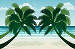 Paradise Beach. Illustration  Stock Photo