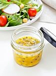 Passion Fruit Dressing For Salad Stock Photo