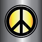 Peace Sign Button Stock Photo