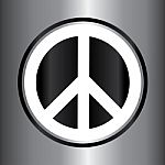 Peace Sign Button Stock Photo